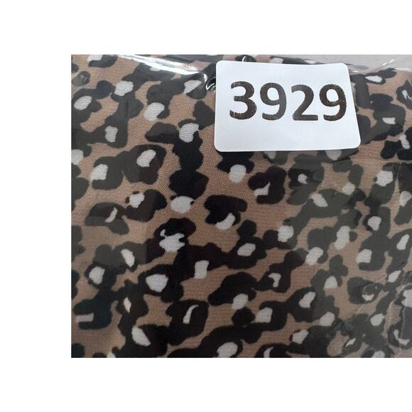 Nine West Womens Large Blouse Polyester Cheetah Print Brown White Black - Picture 9 of 9